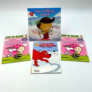 Valentines Paperback Books Scholastic‎ Clifford Charlie Brown Littlest Cupid NEW